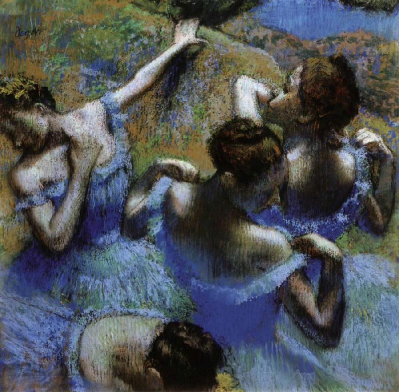Edgar Degas Dancers in Blue oil painting picture